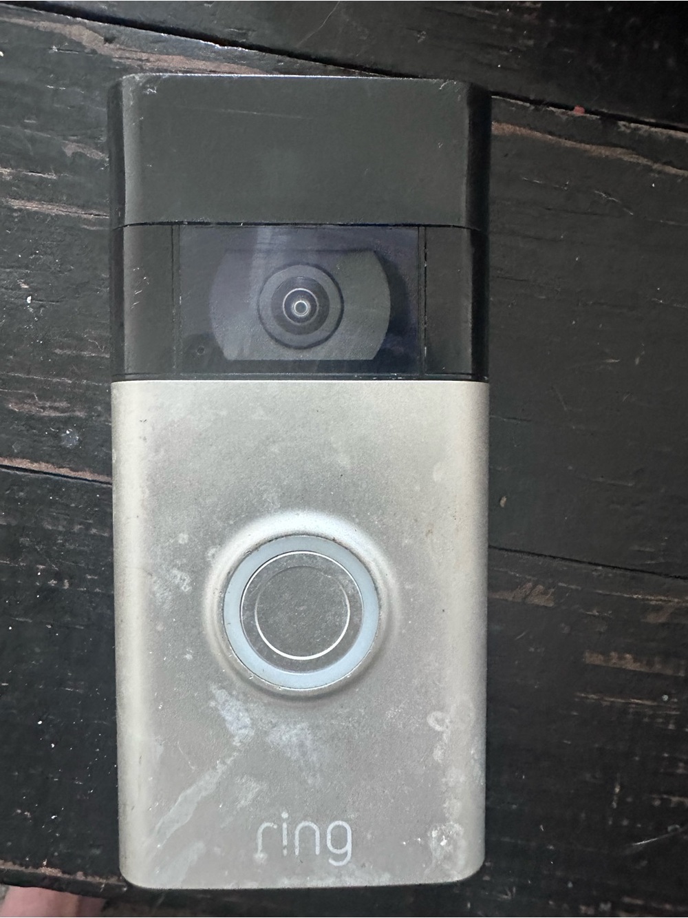 Ring Video Doorbell in silver and black